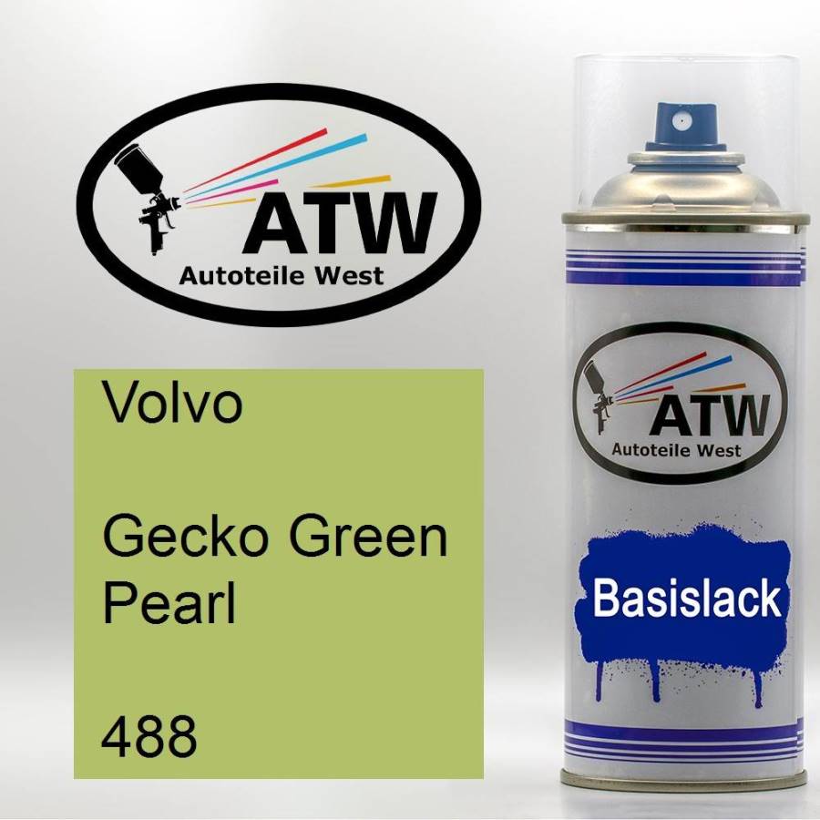 Volvo, Gecko Green Pearl, 488: 400ml Sprühdose, von ATW Autoteile West.